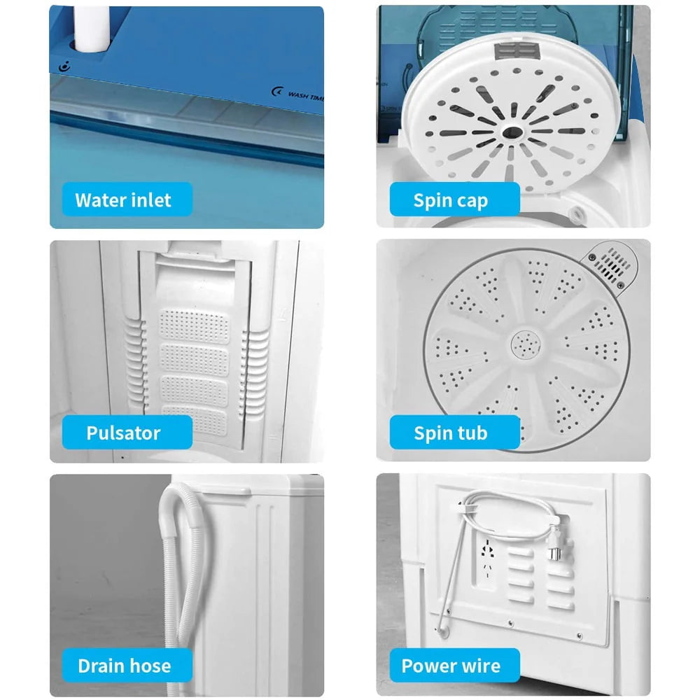 Portable 26lbs Compact Twin Tub Washing Machine O943