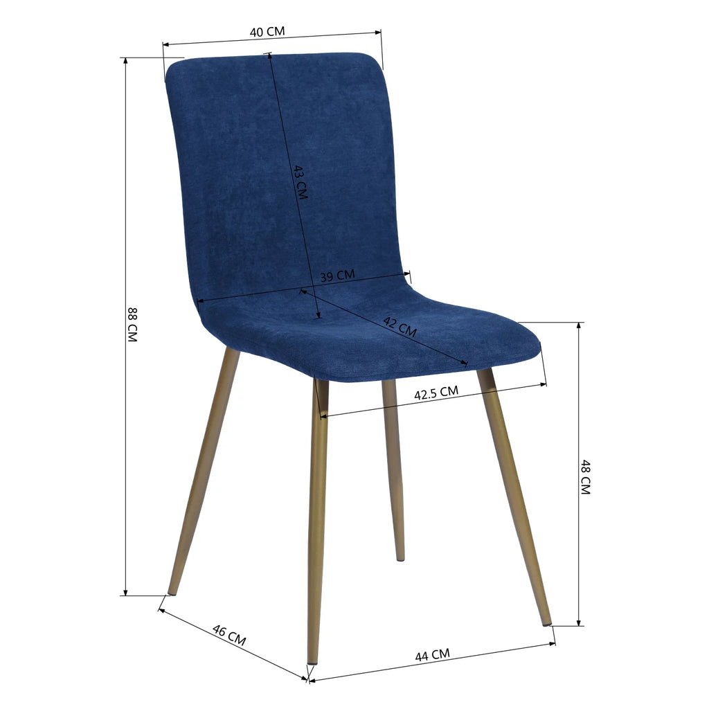 Navy Blue Velvet Dining Chairs Set of 4 L81220