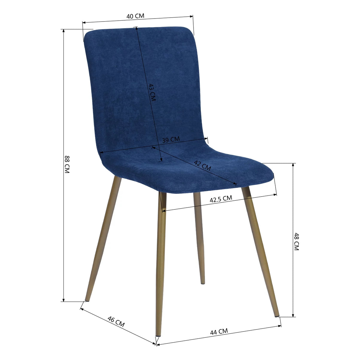 Navy Blue Velvet Dining Chairs Set of 4 L81220