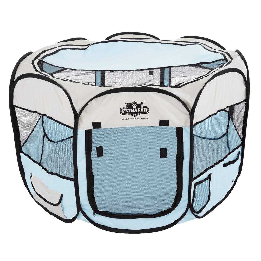 Pop-Up Pet Playpen with Carrying Case Blue Q4961