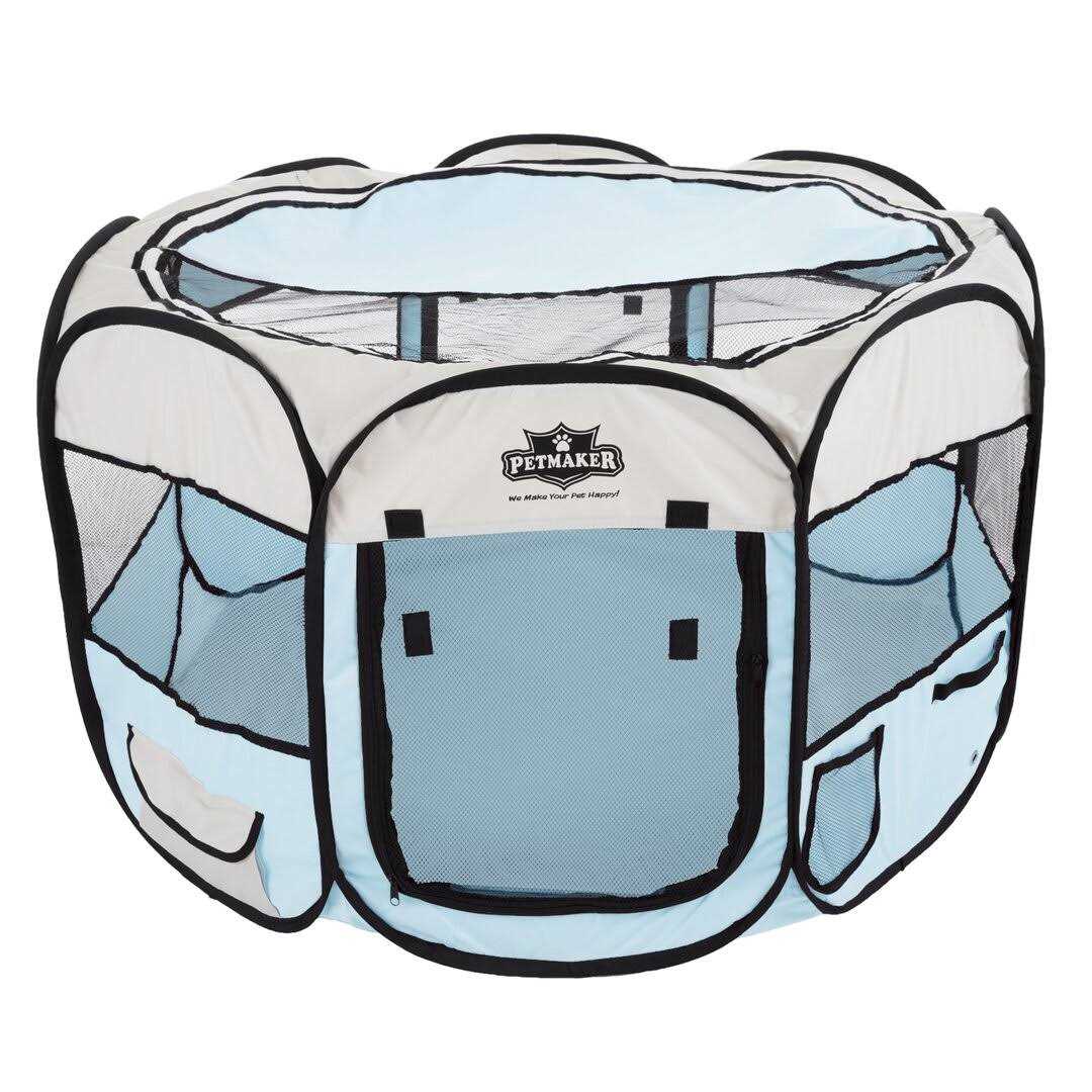Pop-Up Pet Playpen with Carrying Case Blue Q4961