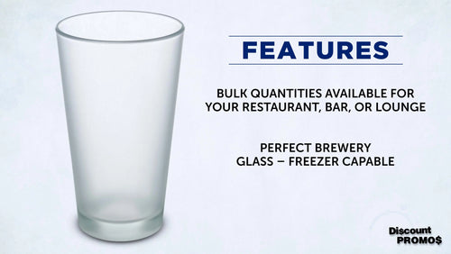 10 Frosted Pint Glasses Set 16 oz L9366
