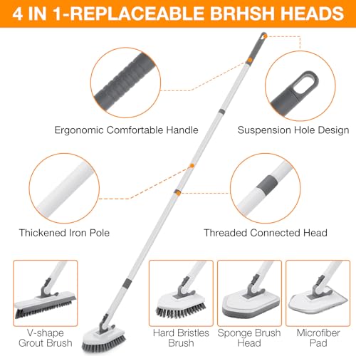 4 in 1 Long Handle Shower Scrubber Brush J425396