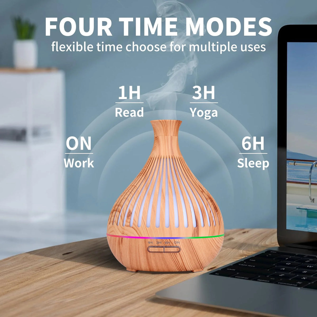 500ML Ultrasonic Diffuser with Remote Control & Timer W677217