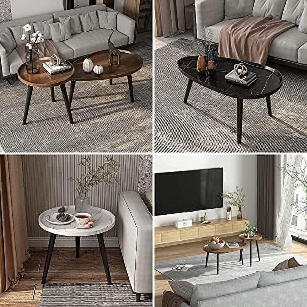 Brown Oval Nesting Coffee Table Set of 2 P91477