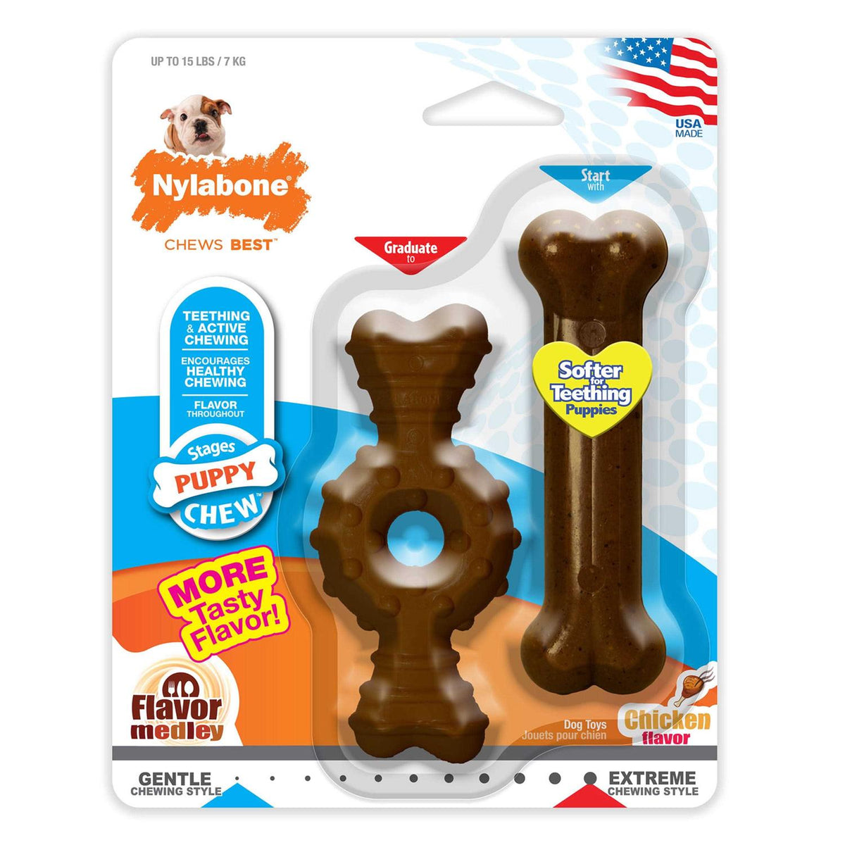 Chicken Flavor Puppy Chew Ring Bone Petite O7205