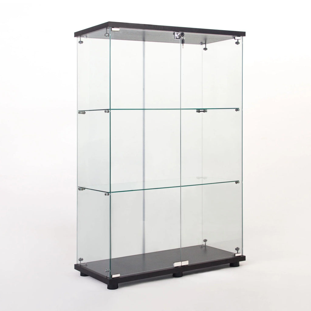 Black 3 Shelf Glass Display Cabinet D64971