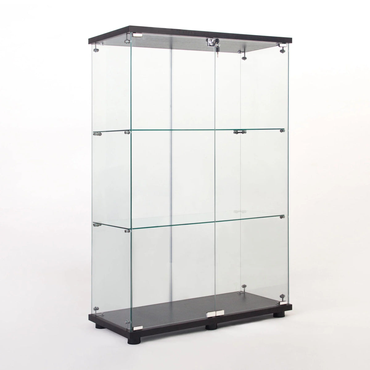 Black 3 Shelf Glass Display Cabinet D64971