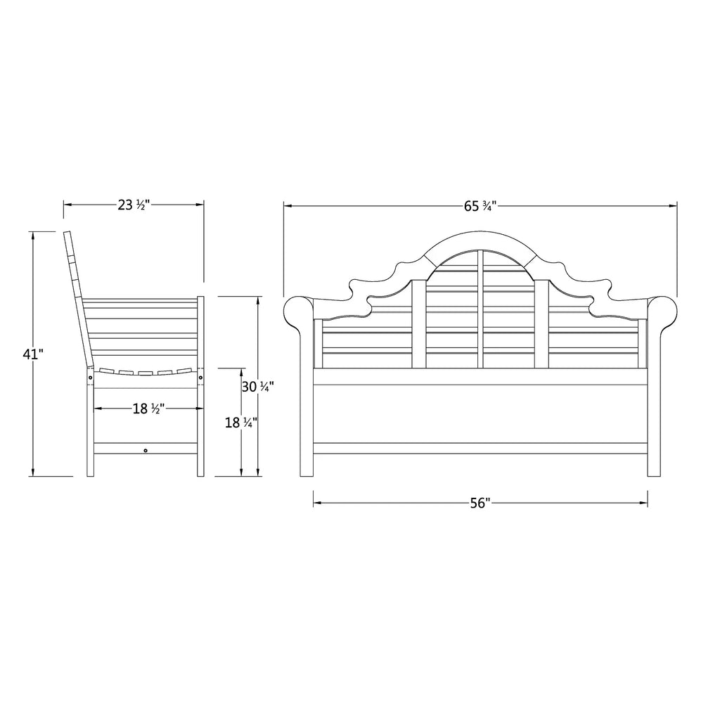 Brown Teak Outdoor Bench F7646