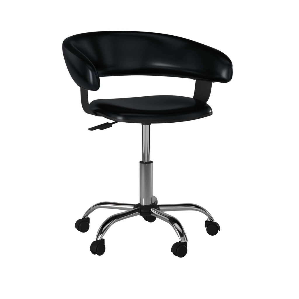Black Low-Back Desk Chair with Castors C92686