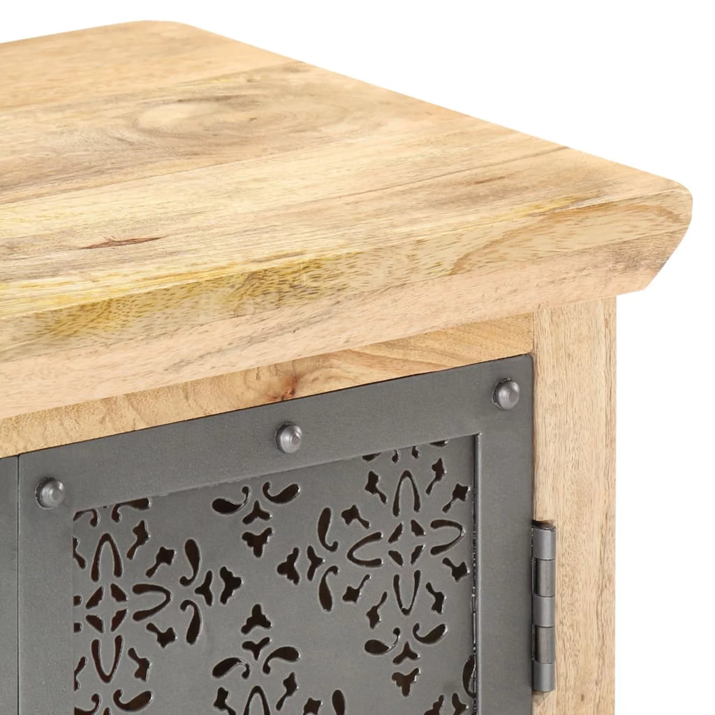 Solid Mango Wood Sideboard with Steel Doors K8841