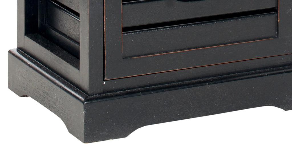 3 Drawer Distressed Black Cabinet O150385