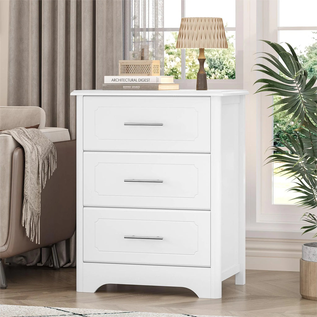 White 3 Drawer Dresser G9831
