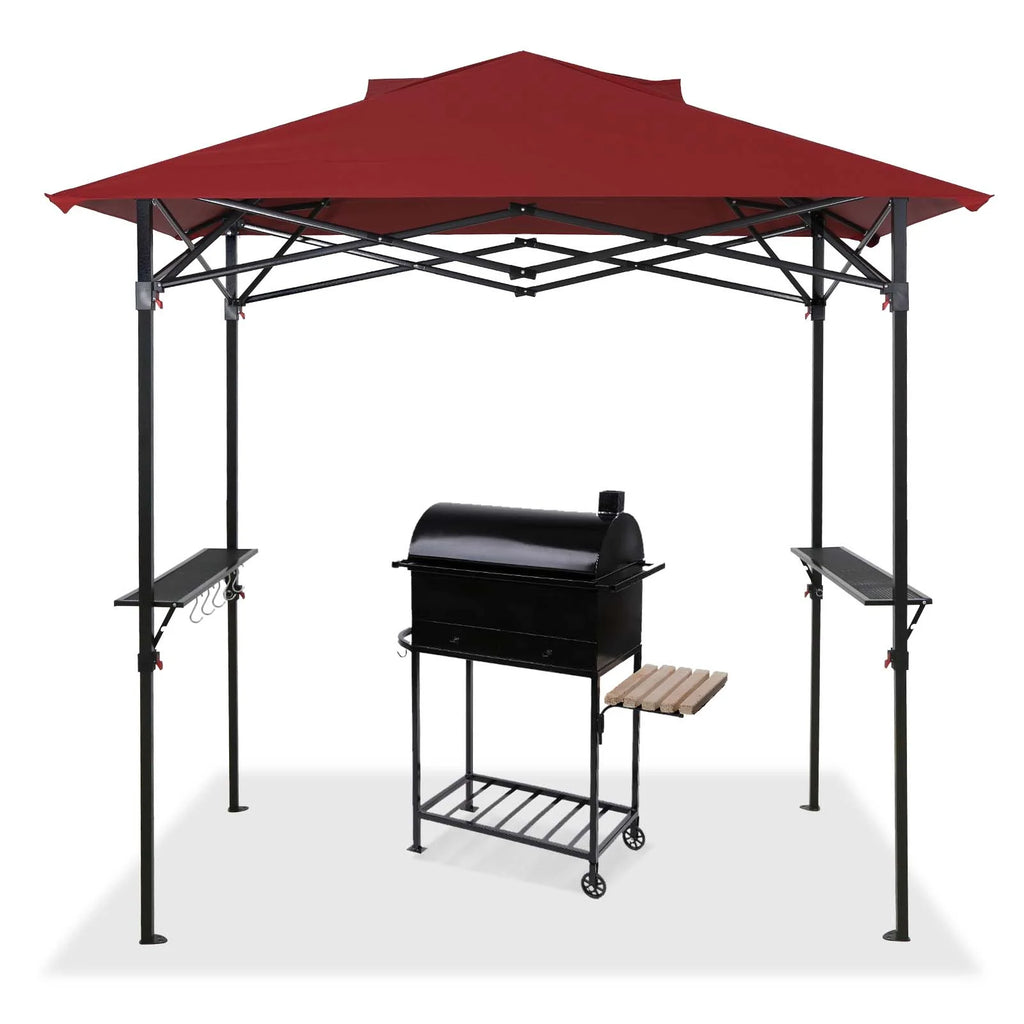8x5 Pop up Grill Gazebo Outdoor BBQ Canopy, Red S393