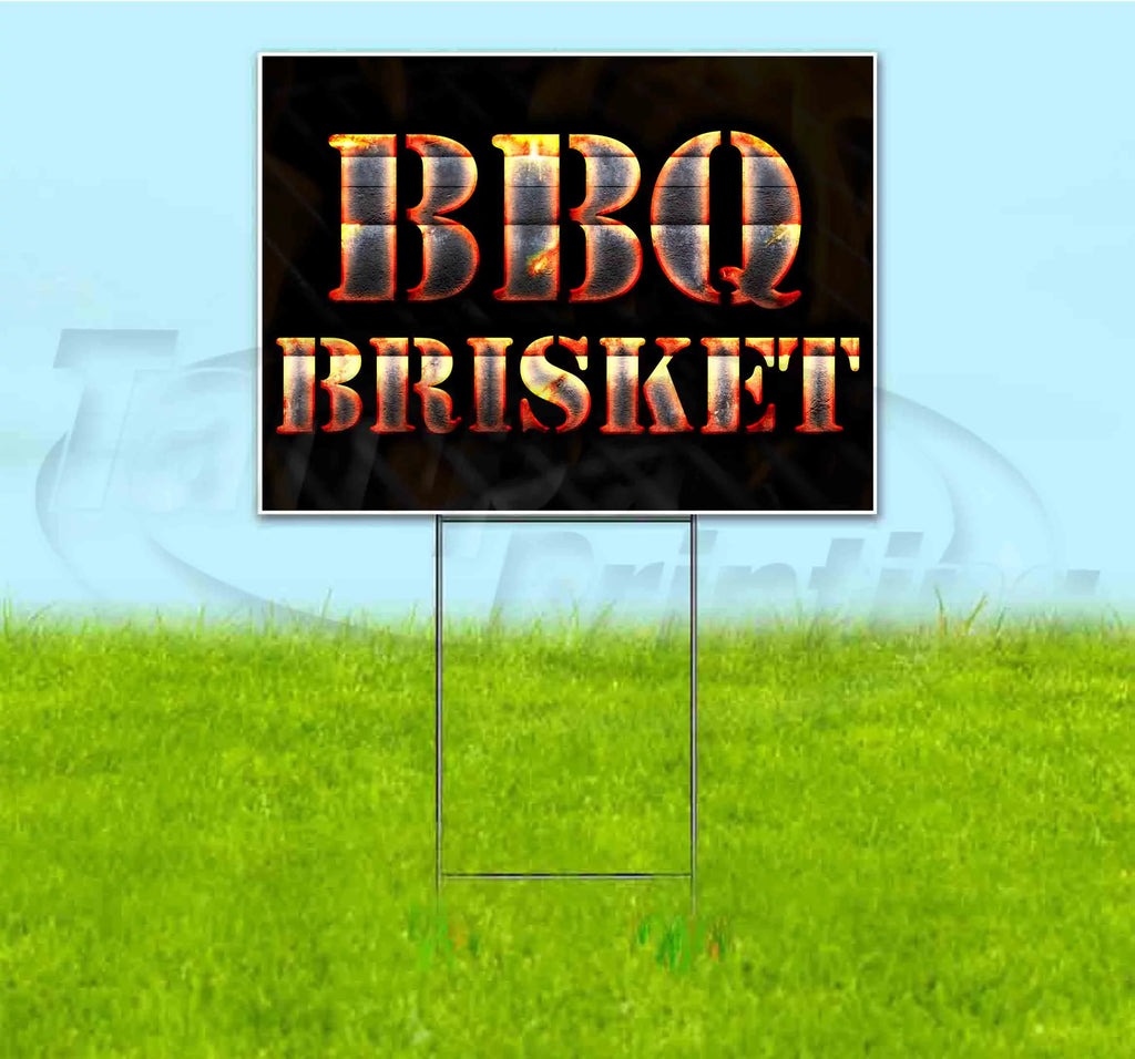 BBQ Brisket 18" x 24" Yard Sign with Metal Step Stake B8856