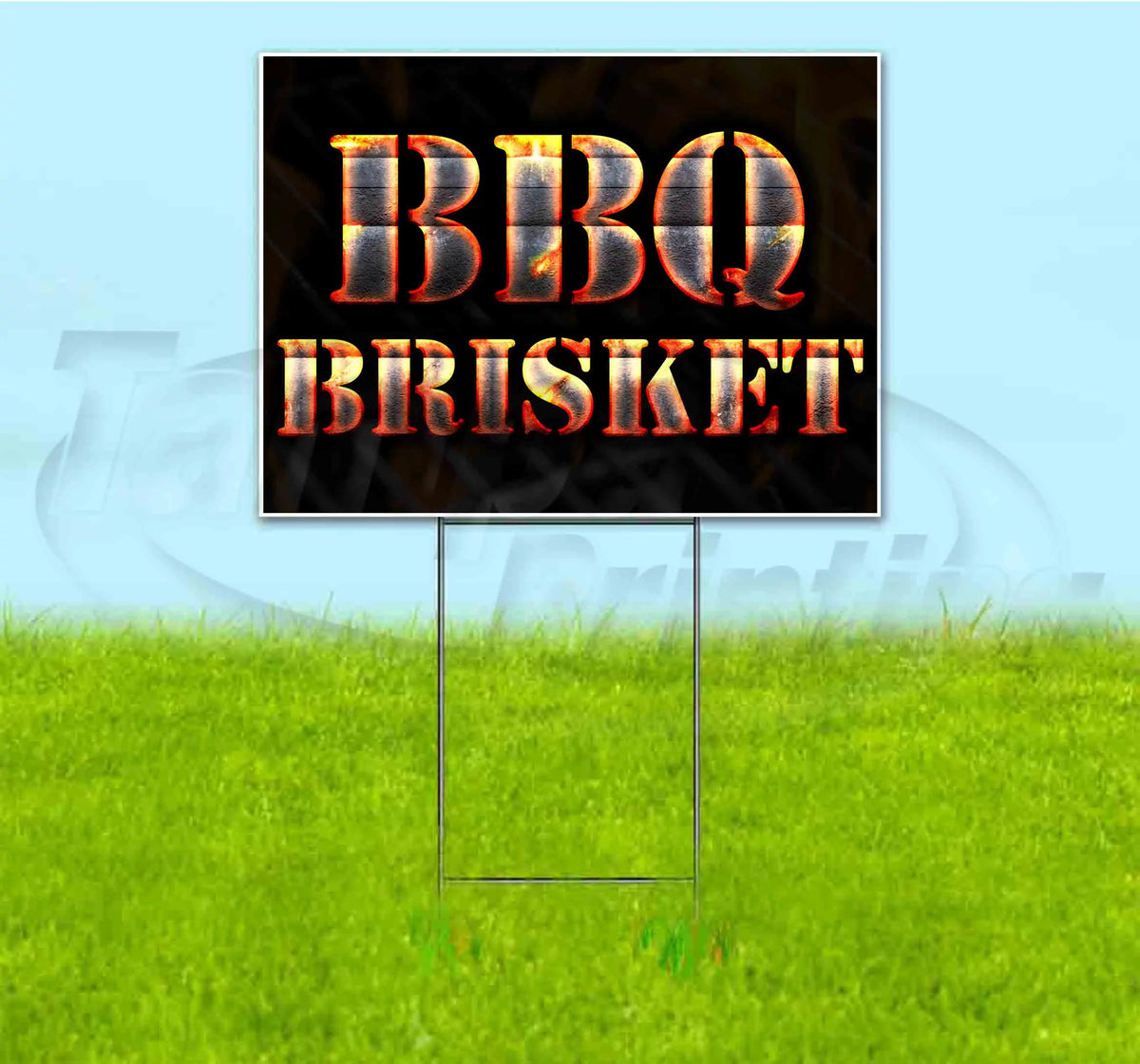 BBQ Brisket 18" x 24" Yard Sign with Metal Step Stake B8856