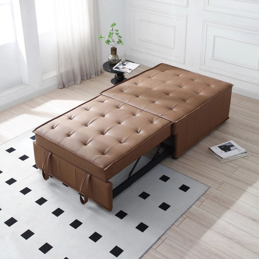 Faux Leather Ottoman Sofa Bed T618