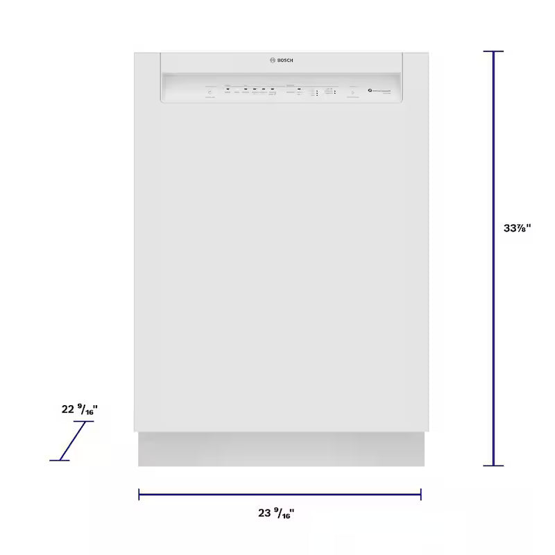 White Front Control Tall Tub Dishwasher with Stainless Steel Tub B583892