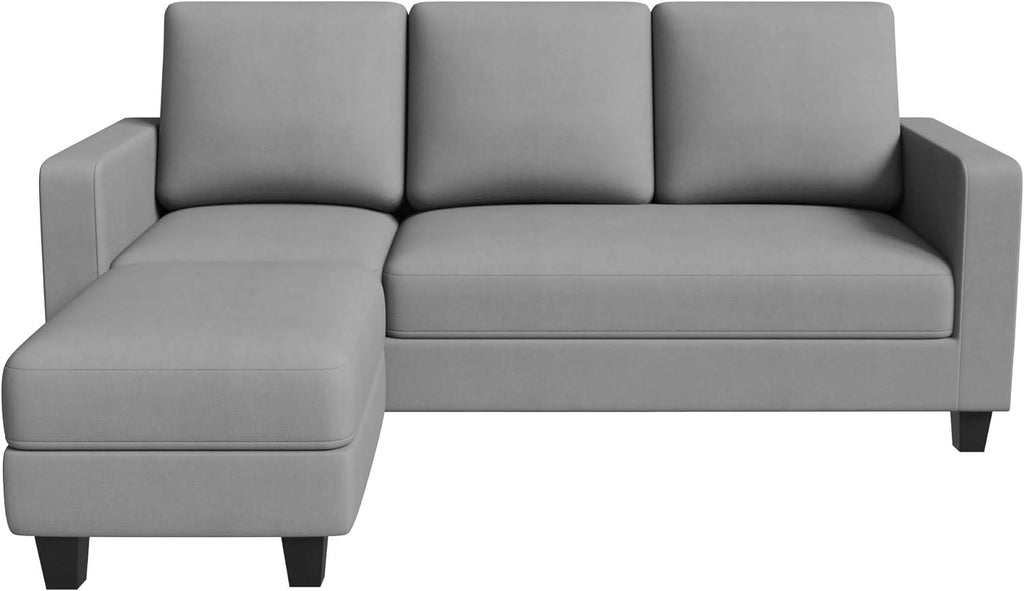 Light Gray Convertible Sectional Sofa with Ottoman R169