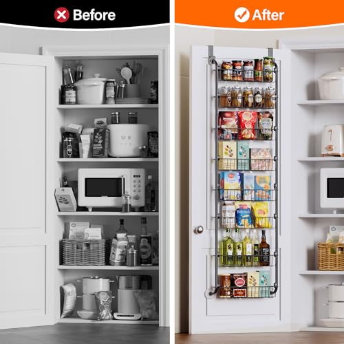 Over the Door Pantry Organizer 6-Tier White L69308