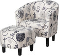 Accent Chair with Ottoman Set Upholstered Barrel Chair with Footrest K3124
