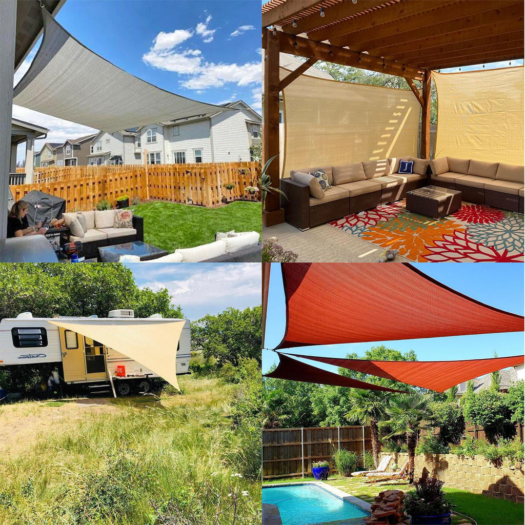 12' x 12' x 12' Sand Triangle Sun Shade Sail UV Block Awning Q199