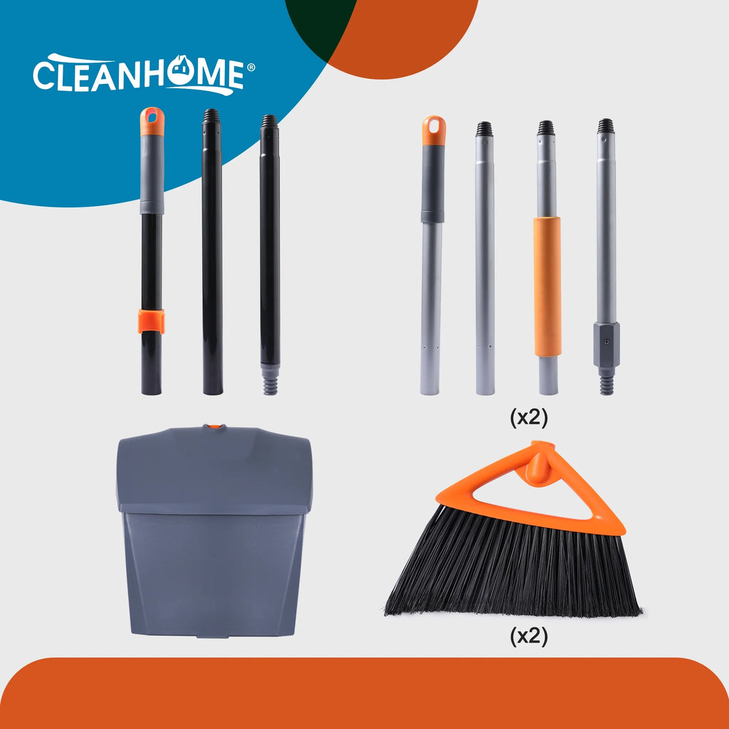 Heavy Duty Broom and Dustpan Set with Long Handle I7160