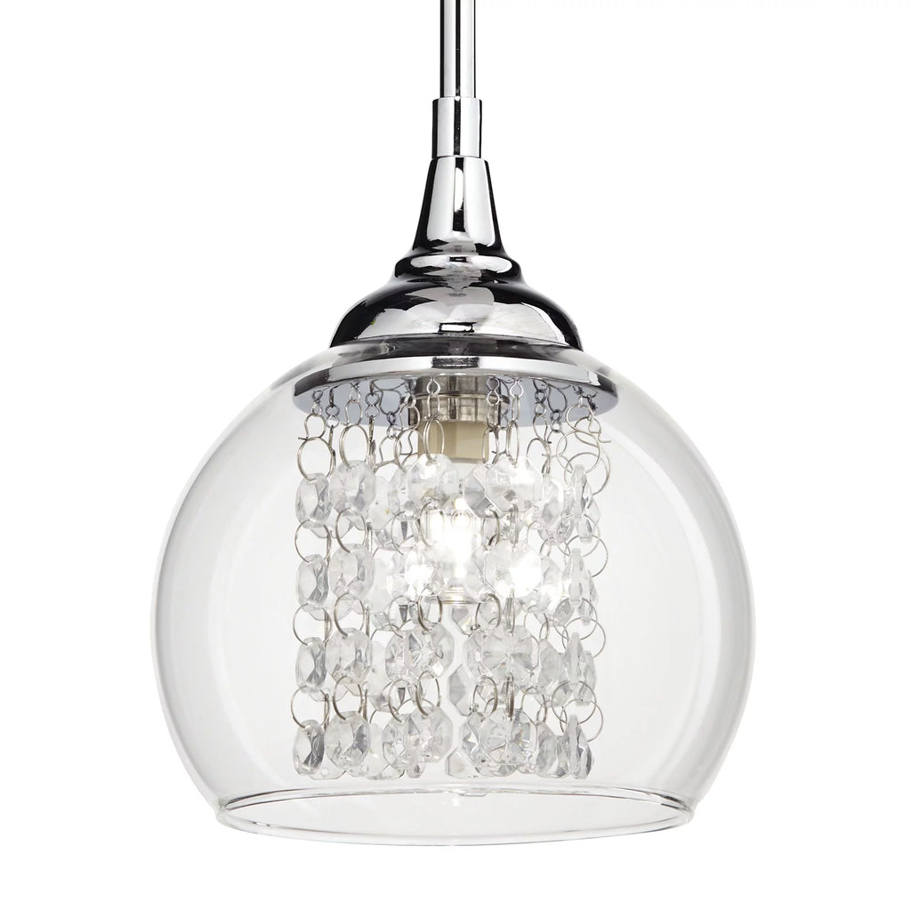 Chrome Mini Pendant with Clear Glass Shade R584