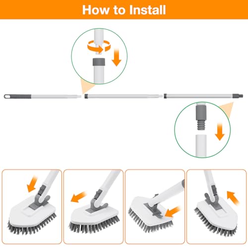 4 in 1 Long Handle Shower Scrubber Brush J425396