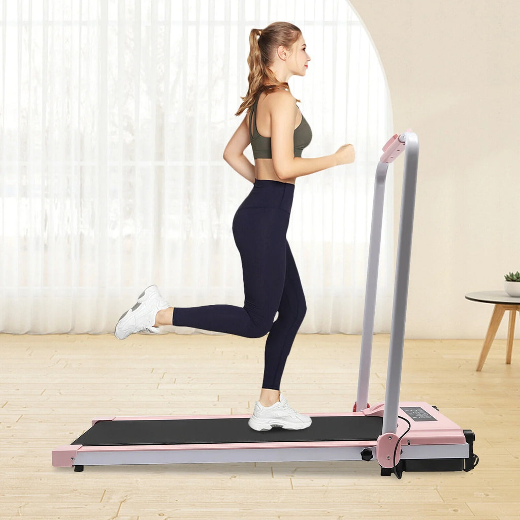500W 2HP Folding Treadmill with Remote Control 220lbs Capacity H974