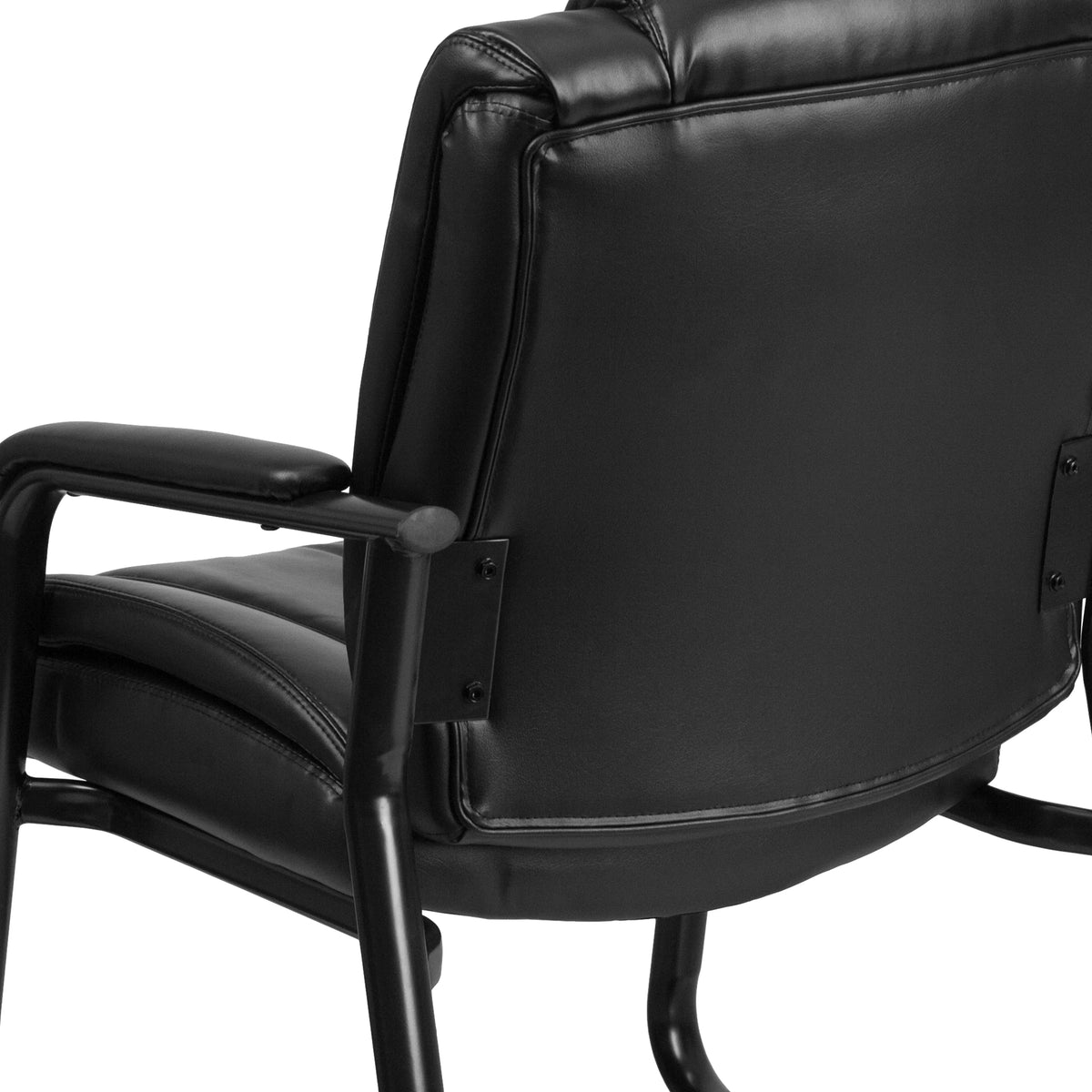 Black LeatherSoft Tufted Side Chair with Sled Base W979