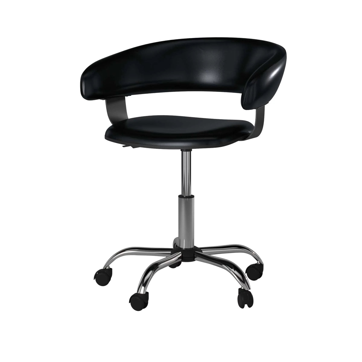 Black Low-Back Desk Chair with Castors C92686