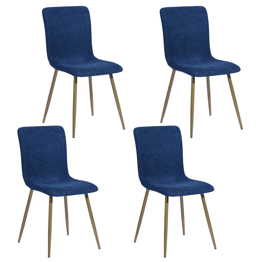 Navy Blue Velvet Dining Chairs Set of 4 L81220