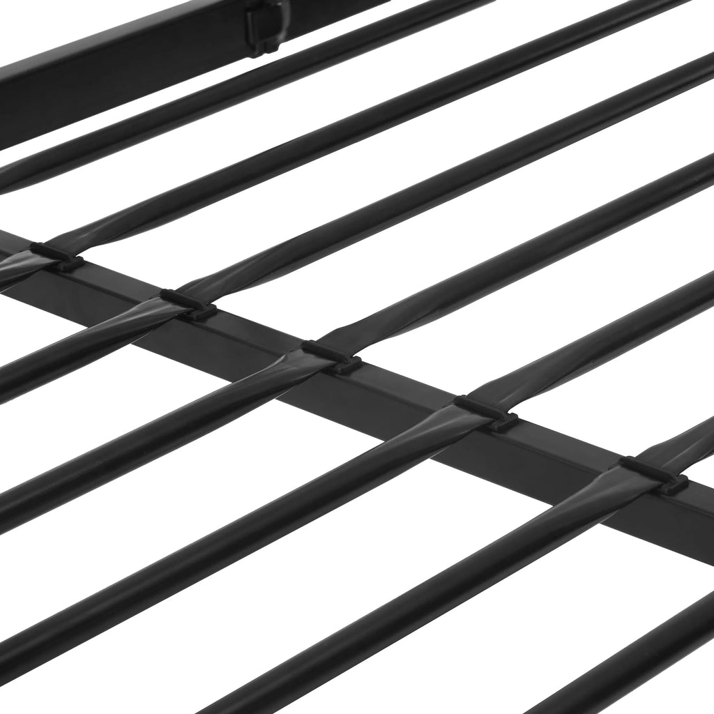 Black Metal Twin over Twin Quad Bunk Bed with Ladder and Guardrails S739