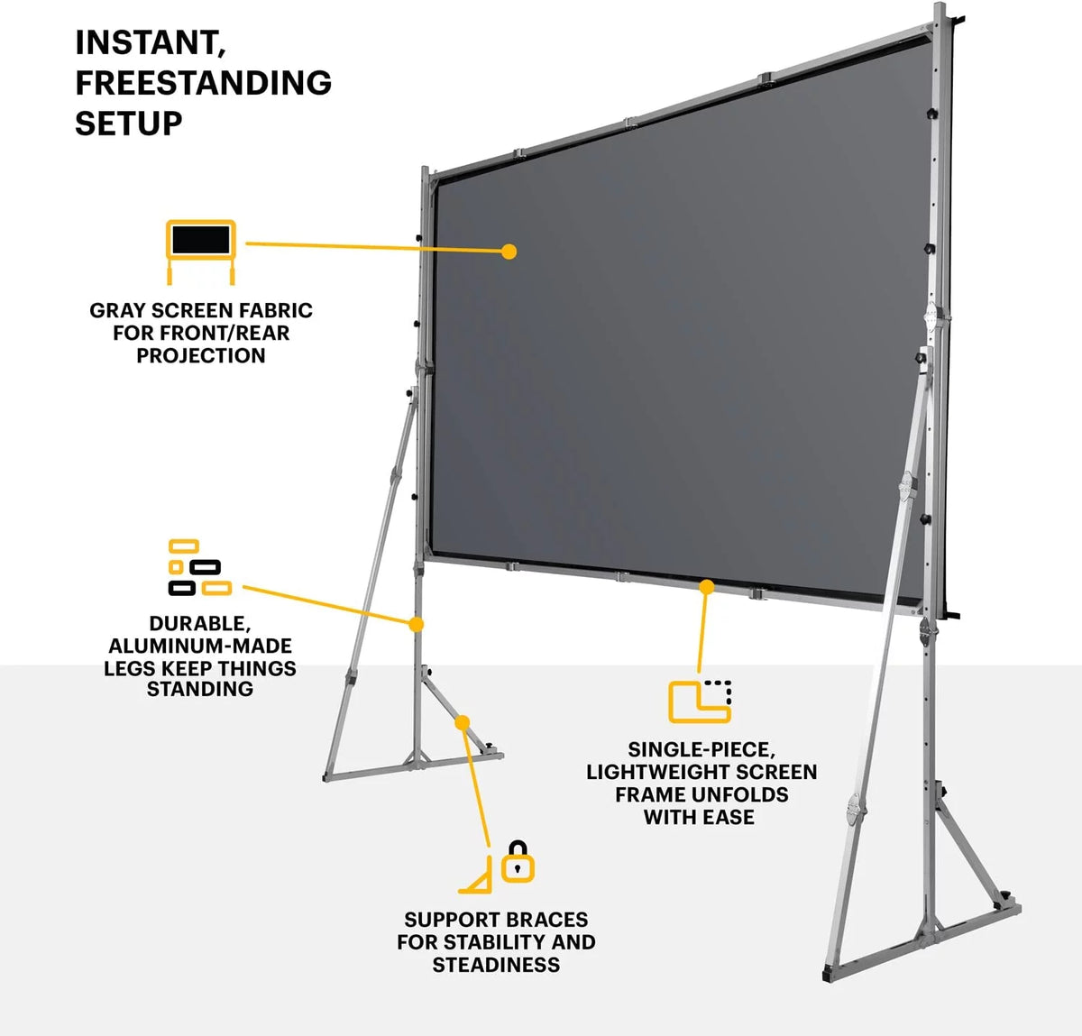 Portable Projector Screen with Stand and Carry Case A42466