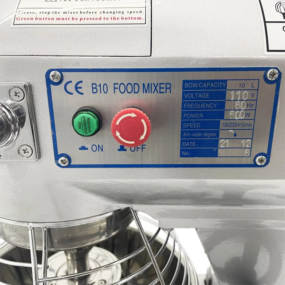 Commercial Dough Mixer 11Qt 3 Speed Stainless Steel Z676