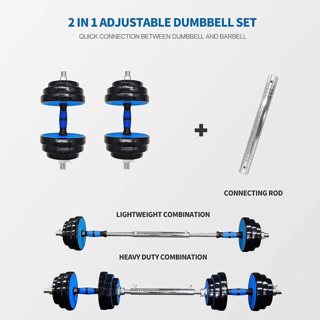 Adjustable 44lbs Dumbbells Barbell Set N59659