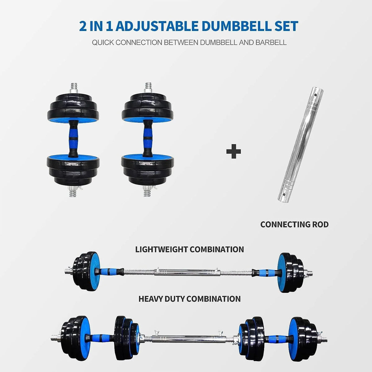 Adjustable 44lbs Dumbbells Barbell Set N59659