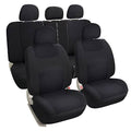 Solid Black Car Seat Covers Set Y680727