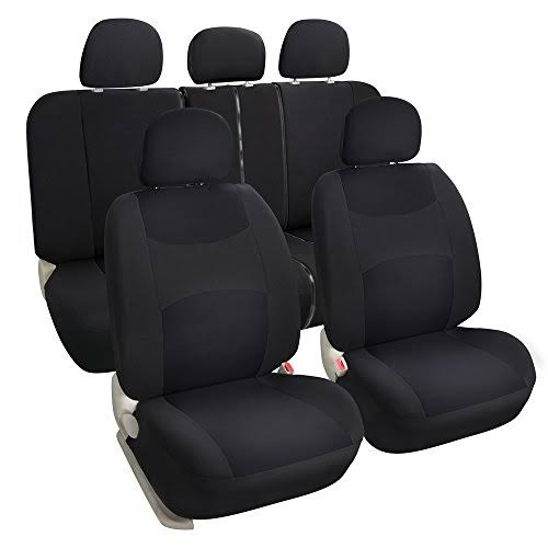 Solid Black Car Seat Covers Set Y680727