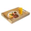 Bamboo Serving Trays with Metal Handles T643622