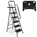 Folding 5-Step Ladder with Handrails and Tool Tray Q218