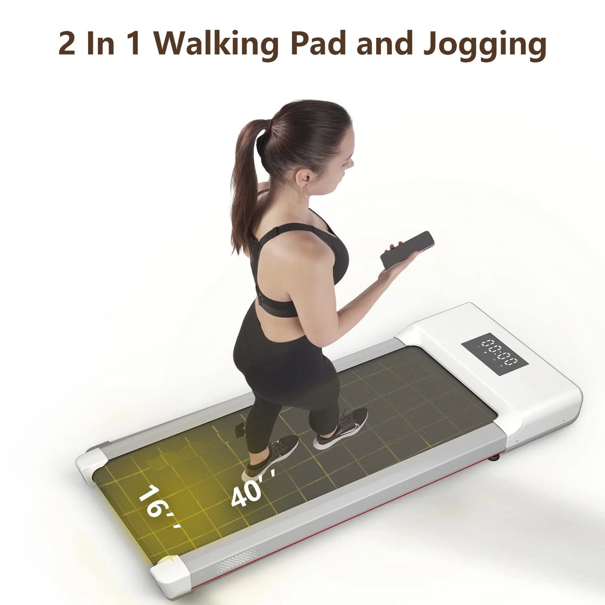 300lb 2.5HP Under Desk Treadmill with LED Display J3795