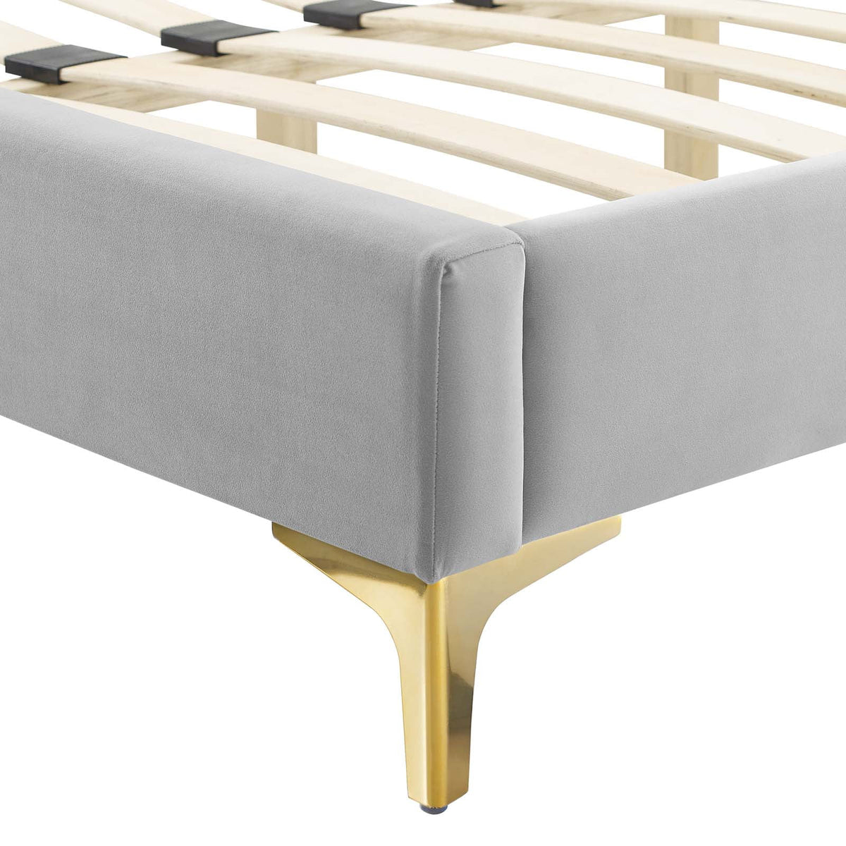 King Size Velvet Platform Bed Frame W855176