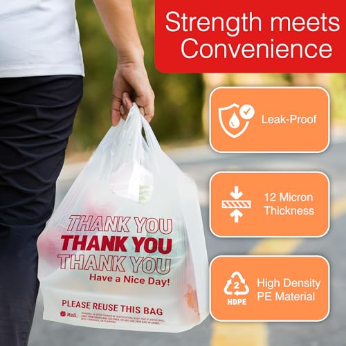Thank You Plastic Bags 350 Count White R677149