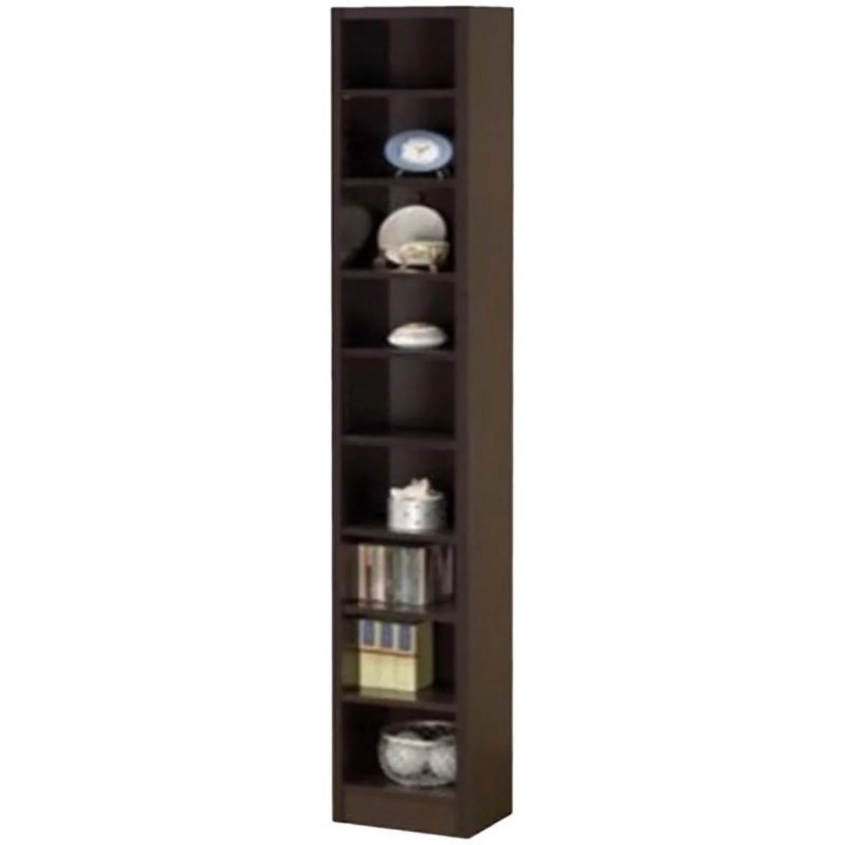 9 Shelf Narrow Bookcase Set in Cappuccino (Set of 2) W816150