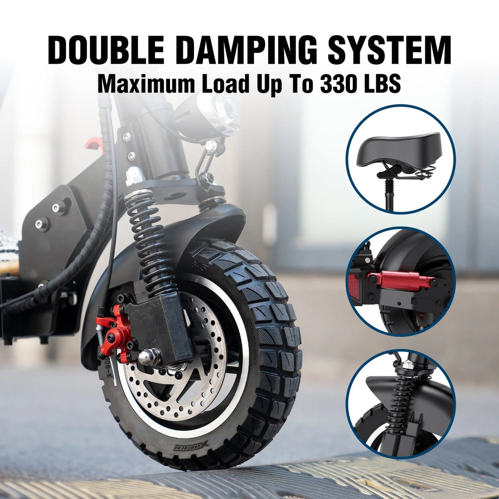 Electric Scooter with 10 Solid Tires, 800W Motor, Black I361517