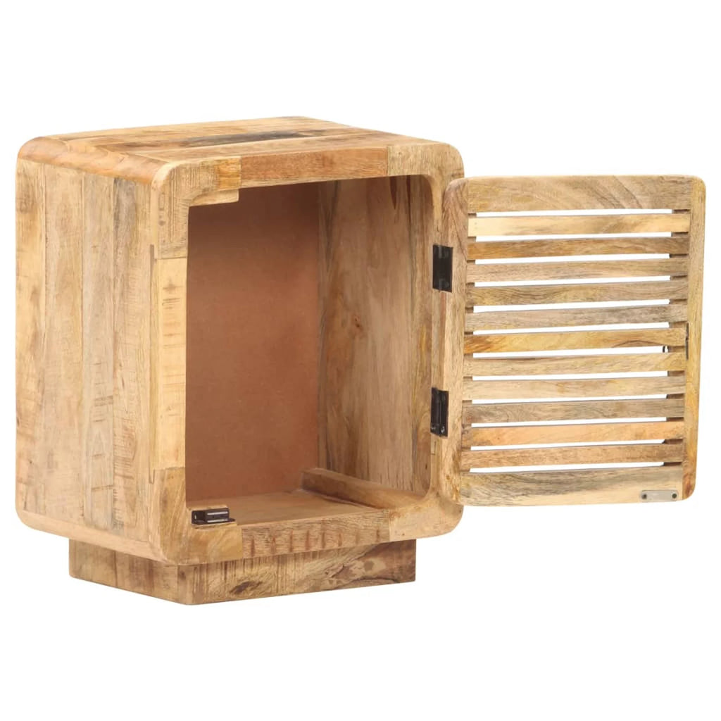 Rough Mango Wood Bedside Cabinet Q39908