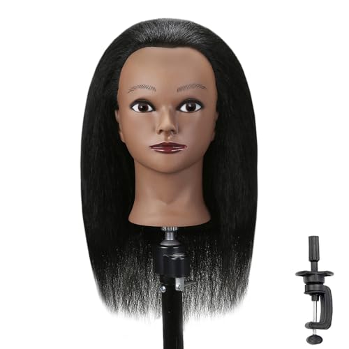Black 16" Real Hair Mannequin Head L972871
