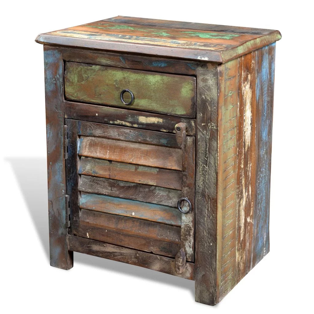 End Table with 1 Drawer 1 Door Reclaimed Wood T789623